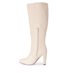 AMAYA-114 Almond Toe Knee-Length Block Heel Boots