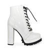 Wild Diva Womens Lace-Up Lug Sole Chunky Block Heel Platform Combat Ankle Booties