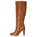 AMAYA-114 Almond Toe Knee-Length Block Heel Boots