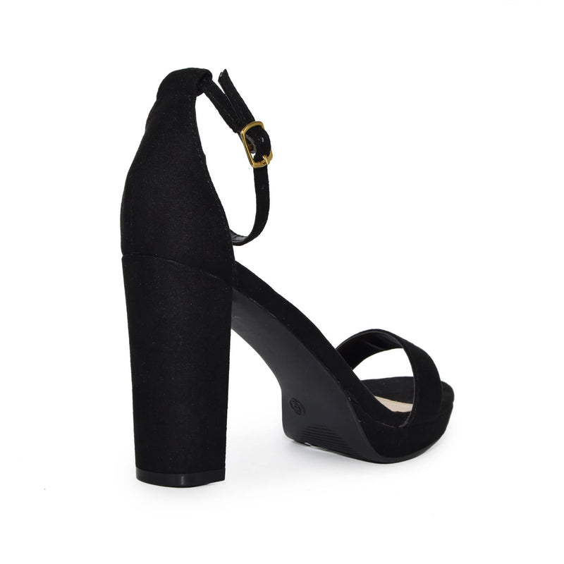 Saint Trudy Black Suede Leather Block Heels – SaintG India