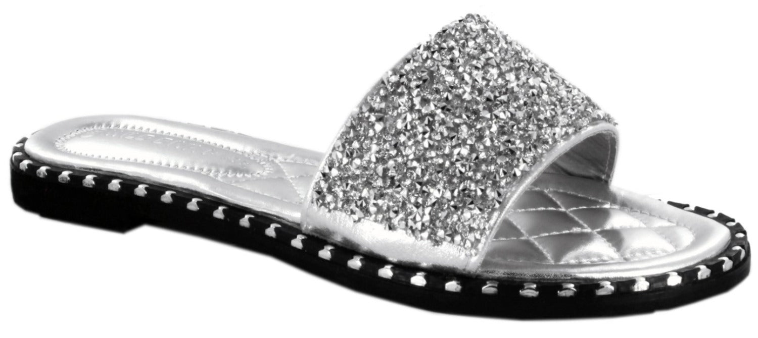 Wild diva clear rhinestone on sale slides